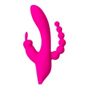 Тройной вибратор JOS SPANKY, силикон, розовый, 21 см