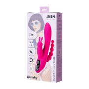 Тройной вибратор JOS SPANKY, силикон, розовый, 21 см