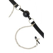 Кляп с зажимами на соски