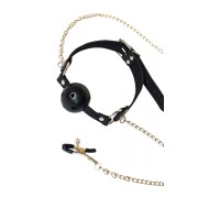 Кляп с зажимами на соски