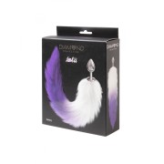 Анальная пробка с бело-фиолетовым хвостом POPO Pleasure by TOYFA, M, силикон