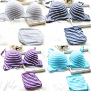 Бюстгальтер и трусики слипы в полоску