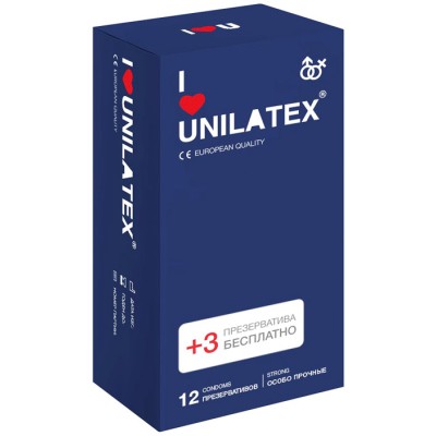 Презервативы Особопрочные 12 шт.+3 Unilatex Extra Strong